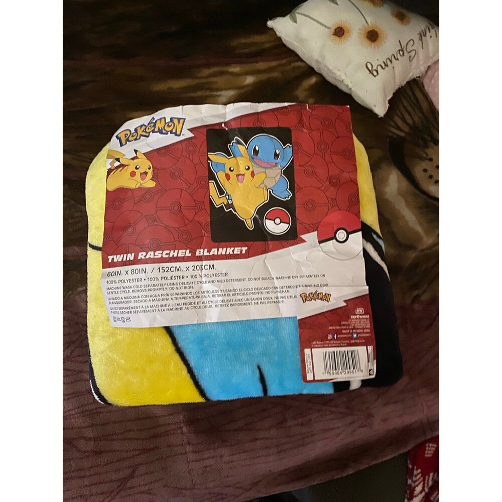 Pokemon Twin Raschel Blanket 60” x 80”